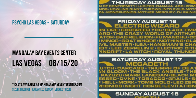 Psycho Las Vegas - Saturday at Mandalay Bay Events Center tickets Psycho Las Vegas - Saturday at Mandalay Bay Events Center